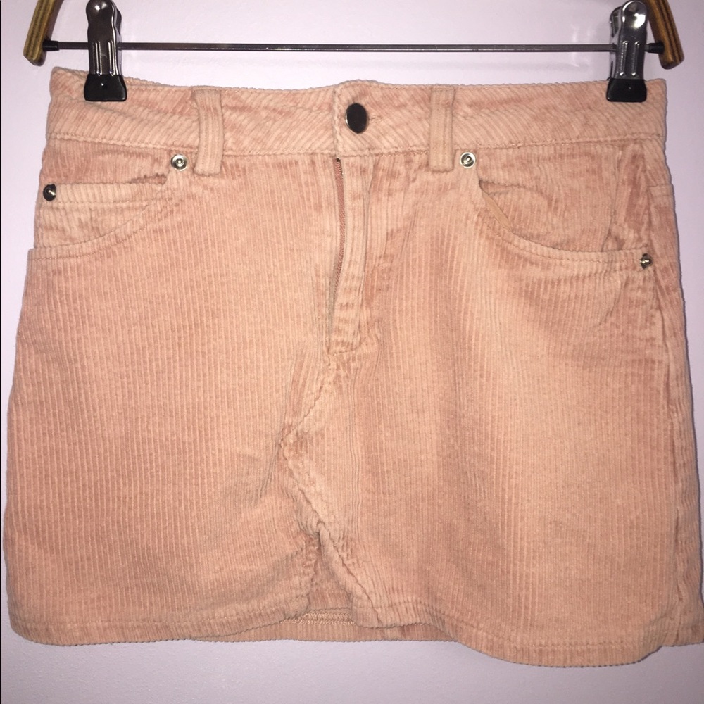Pink/Salmon Corduroy Mini Skirt